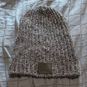Lym Black and White Knit Beanie
